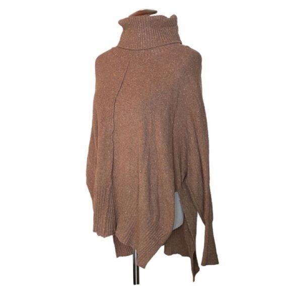 3/$20 Jessica Simpson Brown Pullover Poncho Turtleneck Knit Sweater (Small) - Picture 1 of 16